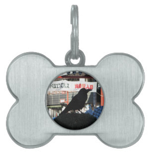 Japanese Crow Pet ID Tag