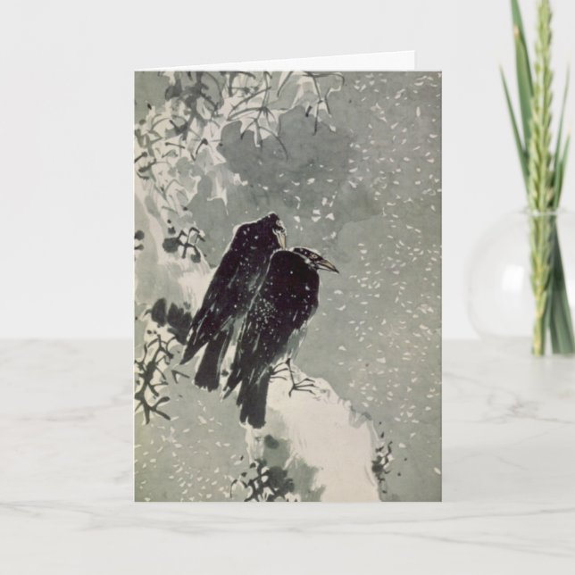 Japanese Crows Holiday Card (Front)