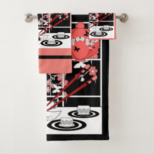 Japanese cuisine bath towel set