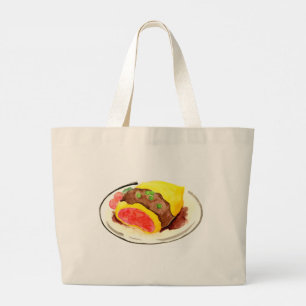 Japanese cuisine. Omelette rice. Large Tote Bag