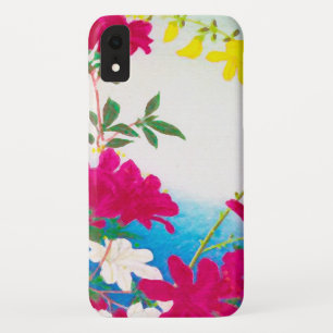 Japanese day lilies - magenta, yellow blue iPhone XR case