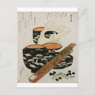 Japanese Dishware and Fish circa 1800s Postcard