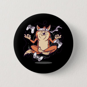 Japanese Dog Shiba Inu Gaming 2 Inch Round Button