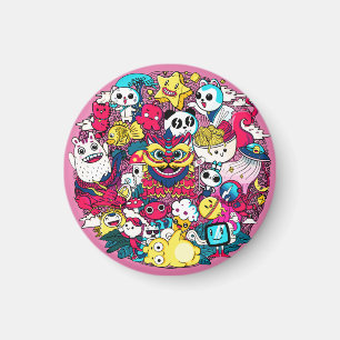 Japanese Doodle Art Magnet