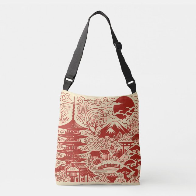 Japanese doodle crossbody bag (Front)