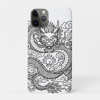 Japanese Dragon Line Art Mousepad Design iPhone 11 Pro Case