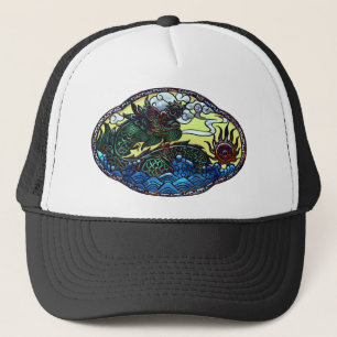 Japanese Dragon Medallion Trucker Hat
