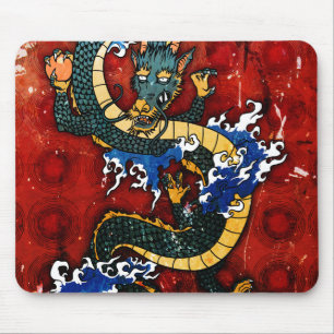 Japanese Dragon Mouse Pad