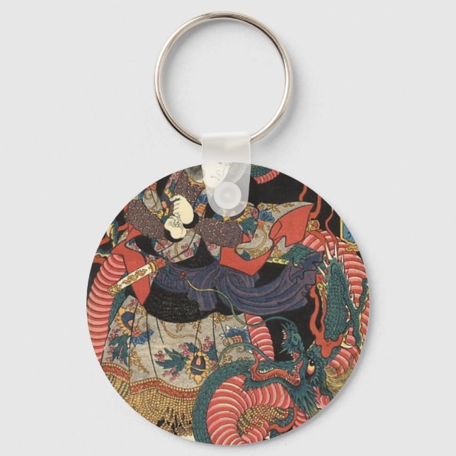 Japanese Dragon Painting circa 1860 Keychain (Front)