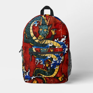 Japanese Dragon Printed Backpack