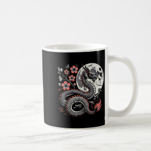 Japanese Dragon Sakura Moon Cherry Blossom Men Wom Coffee Mug