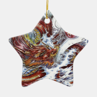 Japanese Dragon Tattoo Design Ceramic Ornament