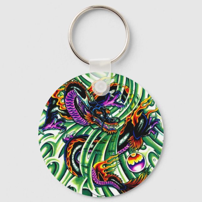 Japanese Dragon Tattoo Keychain (Front)