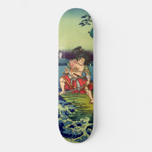Japanese Dragon Tattoo Samurai Warrior Skateboard