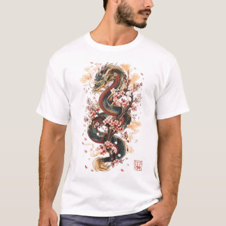 Japanese Dragon with Cherry Blossoms | Sakura Myth T-Shirt