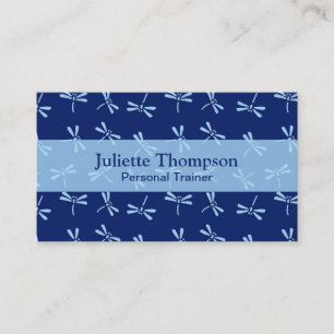 Japanese Dragonfly Pattern, Cobalt and Sky Blue Business Card