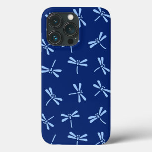 Japanese Dragonfly Pattern, Cobalt and Sky Blue iPhone 13 Pro Case