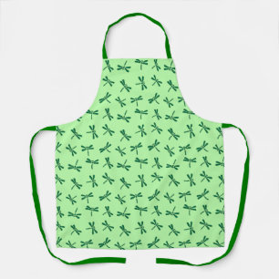 Japanese Dragonfly Pattern, Light Jade Green Apron