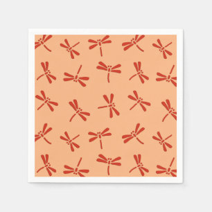 Japanese Dragonfly Pattern, Mandarin Orange Napkin