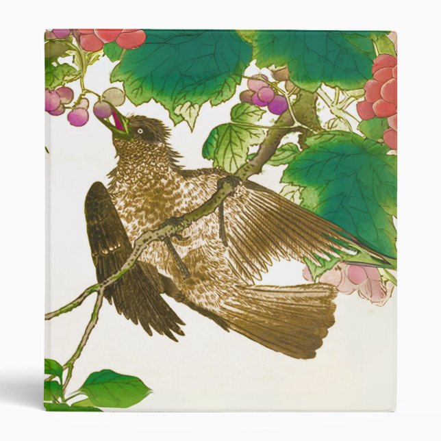 Japanese Drawing of Jay on a Grape Vine Binder (Front)