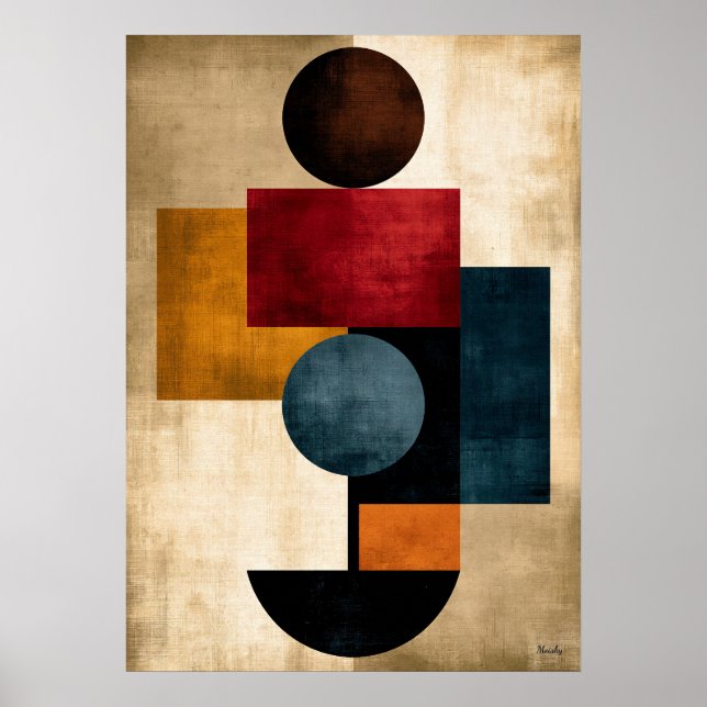 Japanese Editorial Geometric Abstract Wall Art (Front)