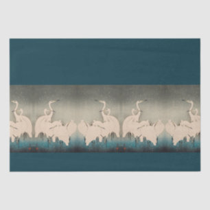 Japanese Egrets in Snow Wildlife Asia Tissue Paper