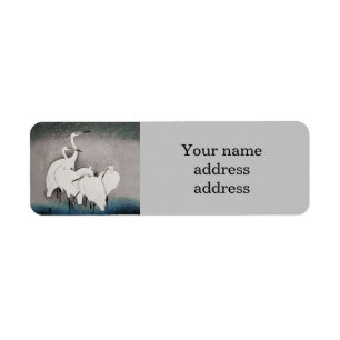 Japanese Egrets Koson Cranes Winter Snow