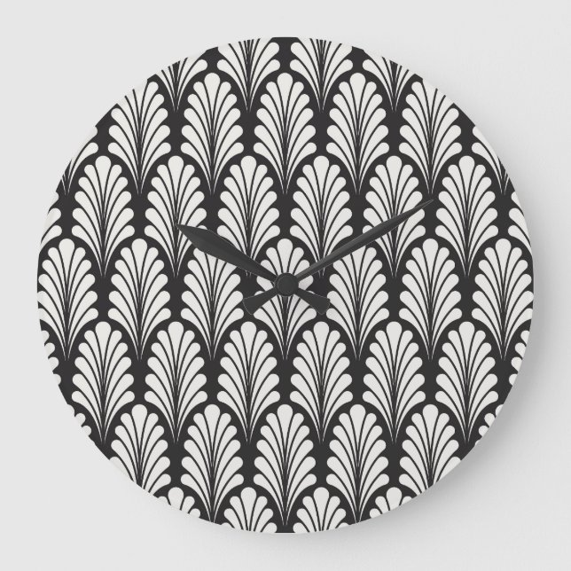 Japanese Elegance: Ornamental Vintage Pattern Large Clock (Front)