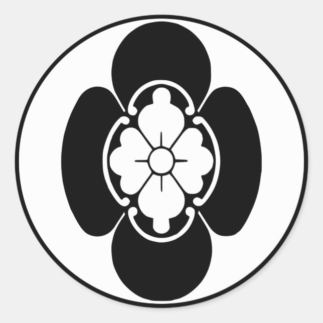 Japanese Family Crest(KAMON) of the Hotta's Classic Round Sticker (Front)
