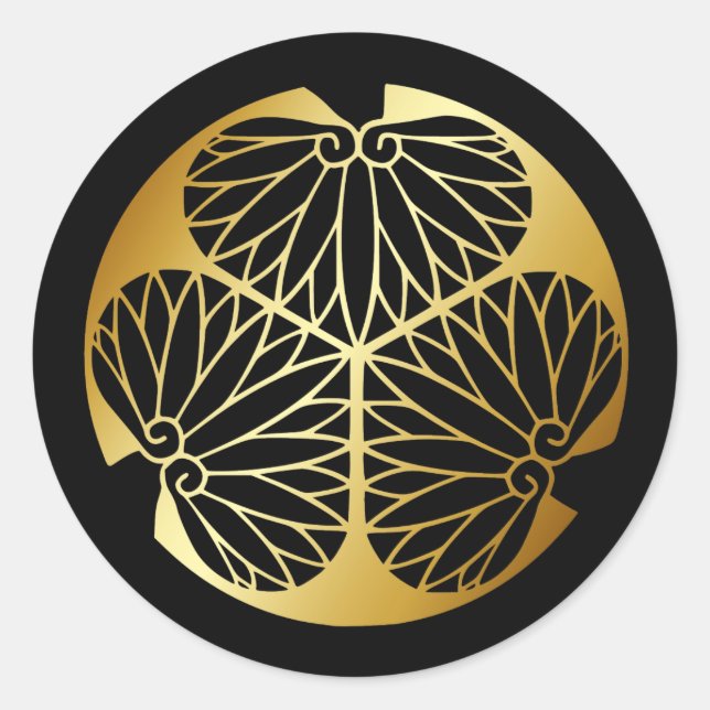 Japanese Family Crest KAMON Symbol Classic Round Sticker (Front)