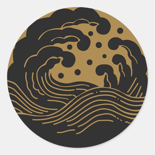 Japanese Family Crest KAMON Symbol Classic Round Sticker (Front)