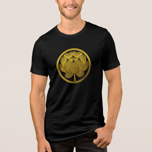 Japanese Family Crest-Lotus Tri-Blend Shirt (Front)