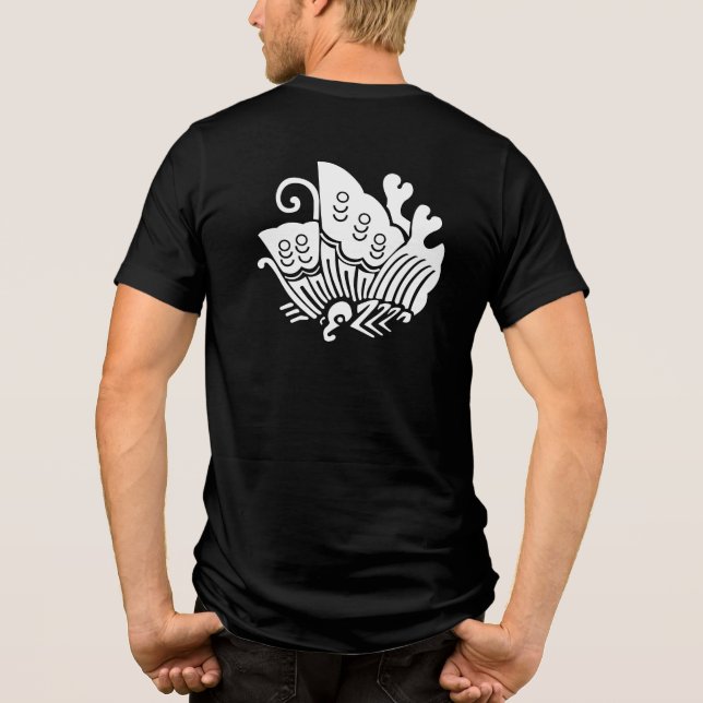 Japanese Family Crest-swallowtail butterfly Tri-Blend Shirt (Back)