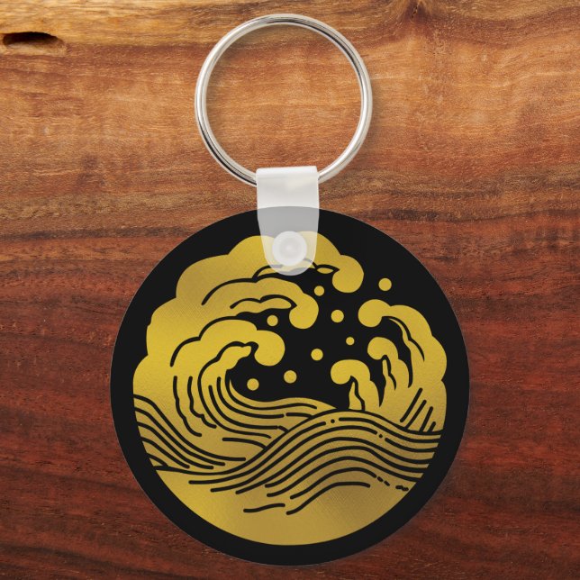 Japanese Family Crest-Wave Keychain (Front)