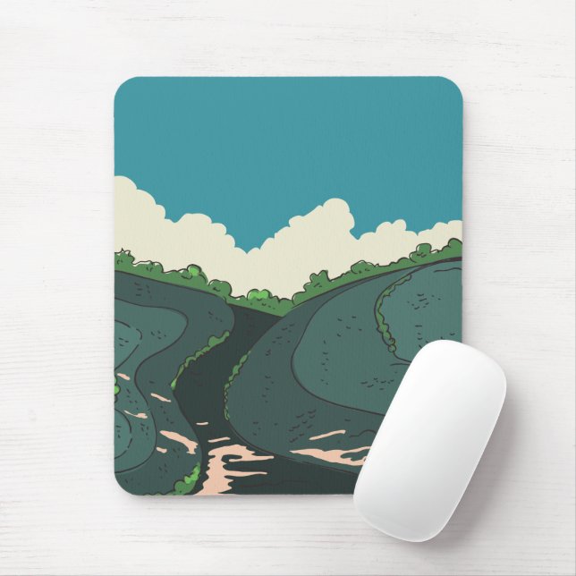 Japanese Fields Mouse Pad (With Mouse)