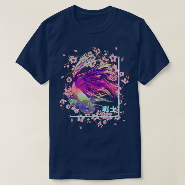 Japanese Fish Cherry Blossom Sakura Tree Japanese  T-Shirt (Design Front)