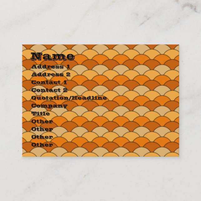 Japanese Fish Scale Pattern Business Card (Front)