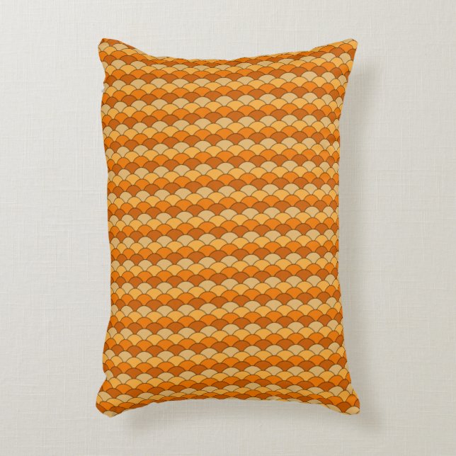 Japanese Fish Scale Pattern Decorative Pillow (Front(Vertical))