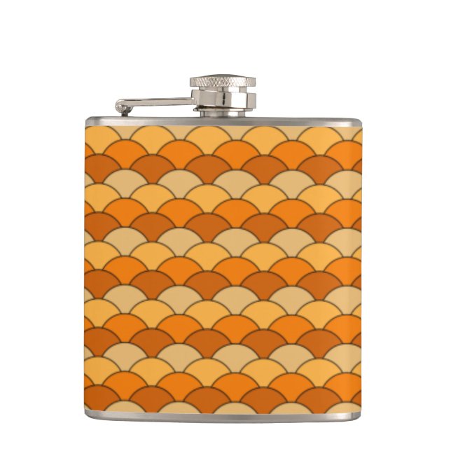 Japanese Fish Scale Pattern Hip Flask (Front)