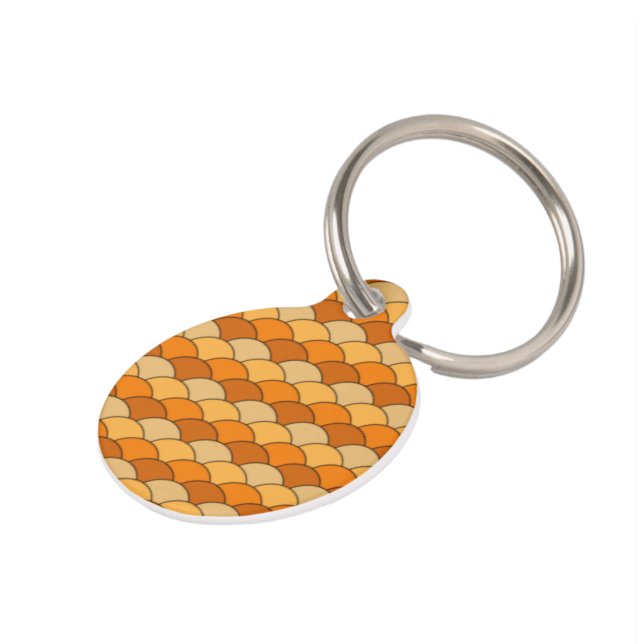 Japanese Fish Scale Pattern Pet Tag (Side)