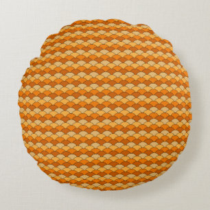 Japanese Fish Scale Pattern Round Pillow