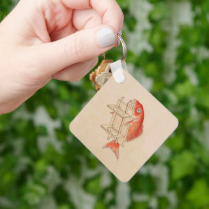 Japanese Fish Yokai (Wedding Scroll) Keychain
