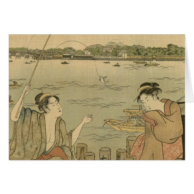 Japanese Fishing Woodblock Fishermen (Front Horizontal)