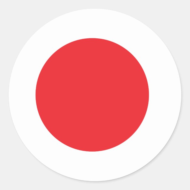 Japanese flag classic round sticker (Front)