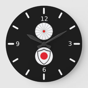 Japanese flag-emblem large clock