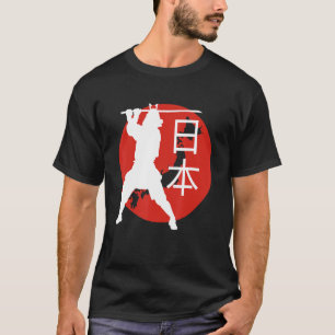 Japanese Flag Samurai Warrior Retro Travel Map T-Shirt