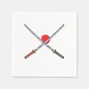 Japanese Flag Sword Japan Katana Kendo Samurai Gif Napkin