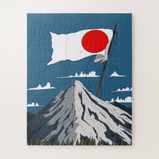 Japanese Flag Travel poster Jigsaw Puzzle