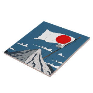 Japanese Flag Travel poster Tile