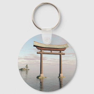 Japanese Floating Torii Gate at a Shinto Shrine Keychain